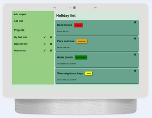 computer screen showing a task list with multiple entries