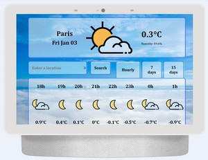 computer screen showing a weather app with the forecast for Paris